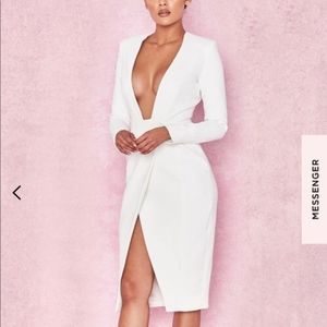 House of CB Akali wrap manteau dress white M